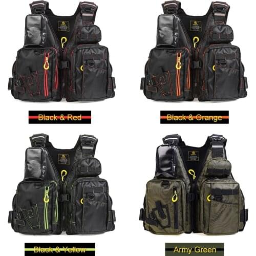 Fly Fishing Life Vest Outdoor Breathable Multi Pockets Padded Life Safety Jacket Swimming Sailing Floatation Waistcoat Vest