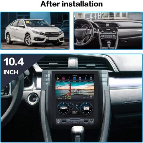 For Honda Civic 2016-2018 Vertical screen Tesla Style Android 9.0 stereo Car multimedia Player radio tape recorder GPS head unit
