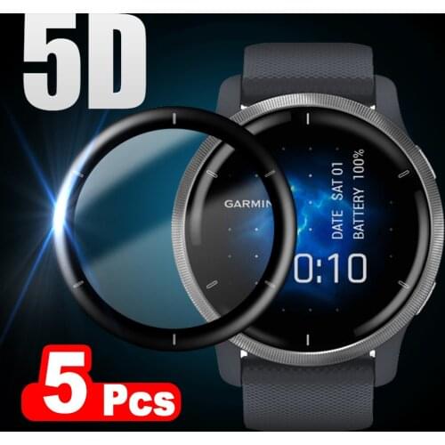 5D Soft Fibre Glass Protective Film For Garmin Venu 2 / Venu 2S Full Curved Cover Screen Protector for Smart Watch Accessories