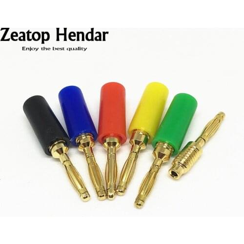 1000Pcs Gold Plated Mini 2mm Copper Banana Plug Jack For Speaker Amplifier Gold Plated Binding Post Test Probes Connector