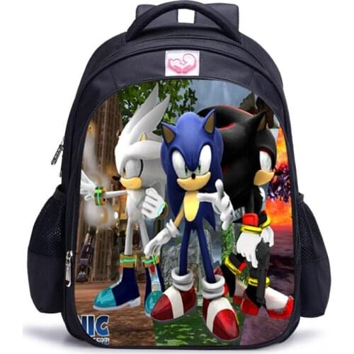 16inch Cartoon SONIC RACING 3D Printing Backpack for Teenage Girls Boys Book Travel Bag Children School Backpacks