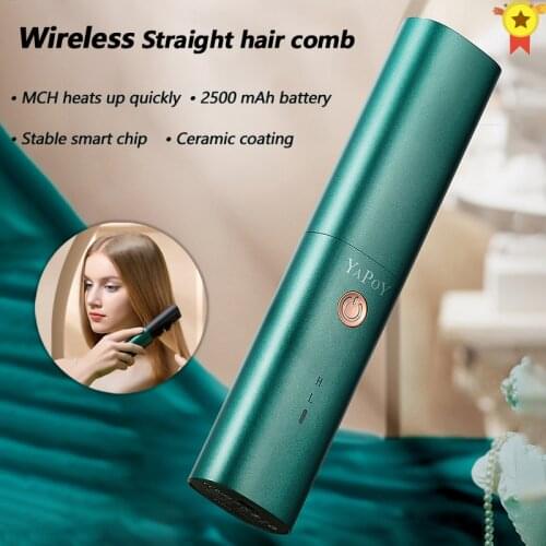 2 in 1 Ceramics Hot Comb Straightener Electric Hair Straightener Hair Curler Dry hair use Not to hurt the hair Heating Hair Comb