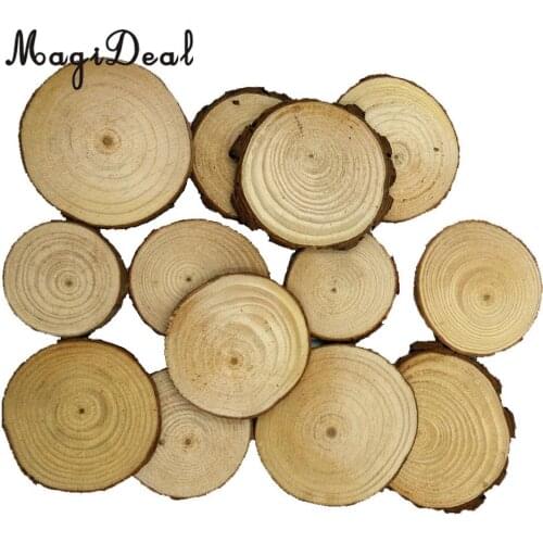 20pcs 5 - 7cm Natural Wood Log Slices Pine Tree Discs for DIY Crafts Wedding Centerpieces Rustic Christmas Decorations Crafts
