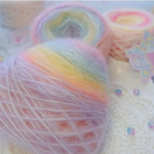 50g /Ball Segment Dyed Yarn Soft Mohair Yarn Hand Knitting Plush Fine Wool Crochet Yarn Villi Plump Delicate Smooth