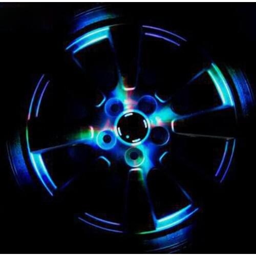 Car Waterproof Solar Wheel LED Lamp Colorful Tire Light Automobile Car Accessories Exterior