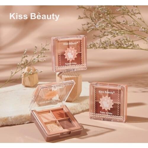 4 Color Shiny Summer Eye Shadow Palette Easy To Color Matte Pearlescent Earthy Shimmer Eyeshadow Long Lasting Makeup TSLM1