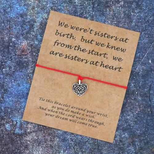 Sisters At Heart Friendship Bracelet Heart Charm Bracelet Best Friend Sister Bracelet Women Men Sisters At Heart Friendship Gift