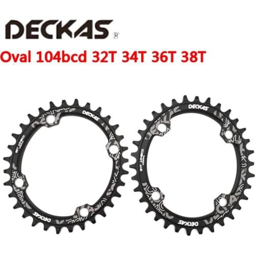 Deckas Oval Chainring MTB Chain Bike Mountain Bike Ring BCD 104mm 32/34/36/38 T Ultralight Pedal Plate Bracket Parts 104bcd