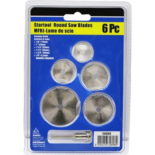 6Pcs/set 22/25/32/35/44mm HSS Circular Saw Blade Rotary Tool For Dremel Metal Cutter Power Tool Set Wood Cutting Discs Drill