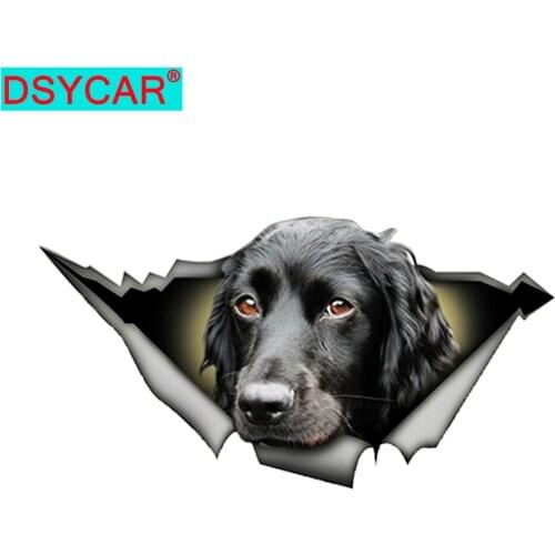 DSYCAR 1Pcs Funny Black Dog Car Stickers Decals for Car SUV Truck Motorcycle Bumper Luggage Laptop Water Bottle Phone Case