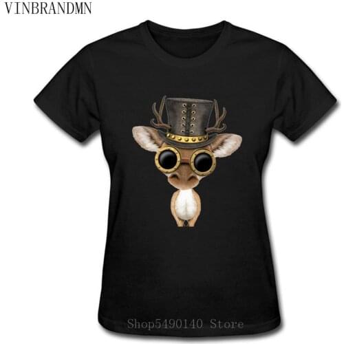 Anime 3D Print Steampunk Baby Deer T Shirts Harajuku Cartoon Gilr Tshirt Animal Deer Streetwear Women Fashion T-Shirts Camisetas