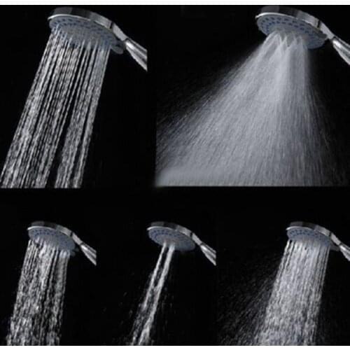 Chrome Plating Anti-limescale Home Bathroom Universal 5 Mode Function Handheld Shower Head C66