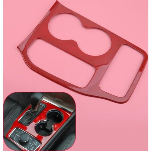 Car Interior Gear Shift Panel Cover Trim Red ABS Fit for Jeep Grand Cherokee 2016 2017 2018 2019 2020 Left Hand Drive Only