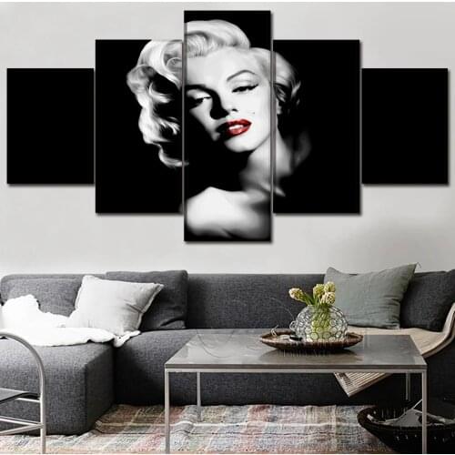 Canvas House Spray Frame Painting 5 Pieces Marilyn Monroe Modern Wall Pop Art Prints Home Decor Modular Hang Pictures Poster