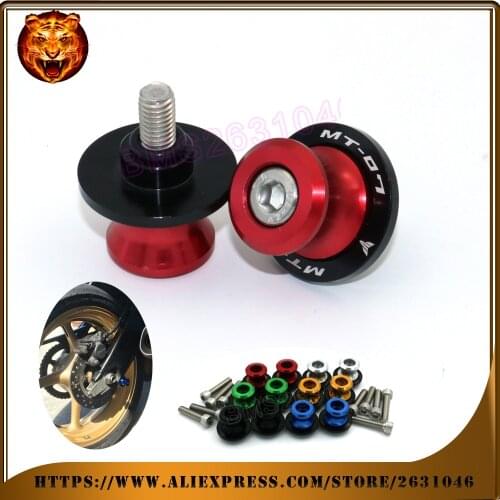 For YAMAHA MT-07 MT07 2014-2017 Red Motorcycle CNC Aluminum Swingarm Spools slider 0.236inch stand Screws