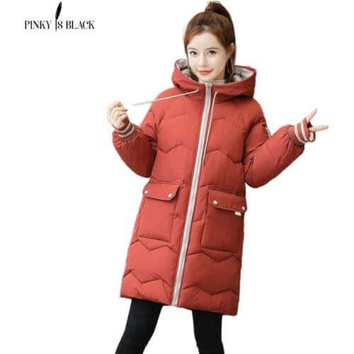 PinkyIsBlack Plus Size 3XL Women Winter Jacket Hooded Stand Collar Cotton Padded Female Winter Coat Women Warm Thick Long Parkas