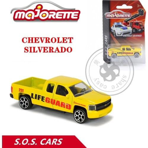Majorette 1/64 S.O.S. Series CHEVROLET SILVERADO Car Hot Pop Kids Toys Motor Vehicle Diecast Metal Model