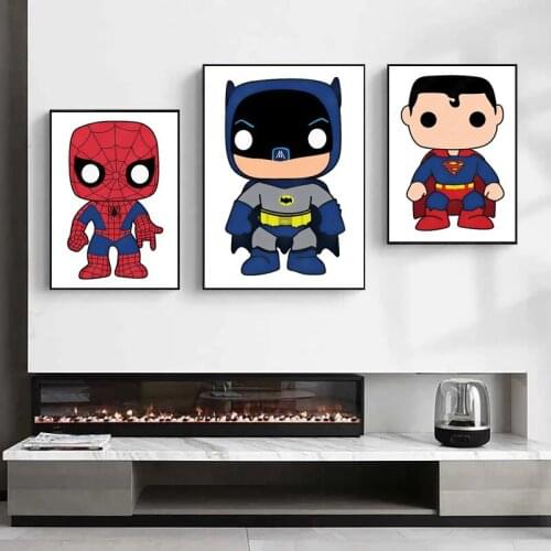 Marvel Iron Man Spiderman Cartoon Superheroes Canvas Painting Posters Prints Wall Pictures for Kids Room Wall Art Decor Cuadros