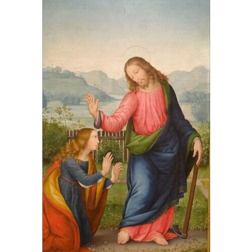 Century Italian Renaissance Old Master Noli Me Tangere Antique Oil Painting