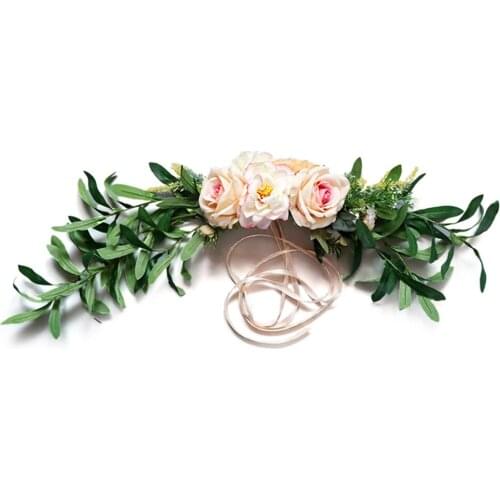 Simulation Lintel Flower Wall Decoration Champagne Valentines Day Home Forest Department 60*25cm Red Artificial Plant Wreath