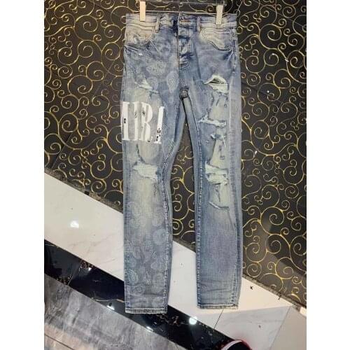 Graphic Jeans Men Jeans 2021 Luxury Trend Brand Fashion European Design Party Men Clothing Ripped Jeans For Men Motorcycle Pants