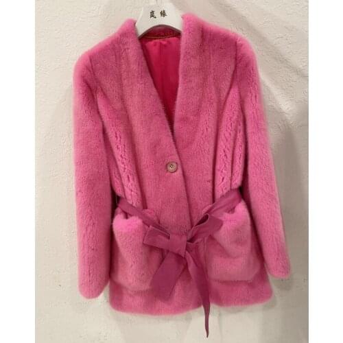 Natural Mink fur Winter Woman Coats 2020 Fashion Mink Fur Coats Women Real Mink fur Coat H1027