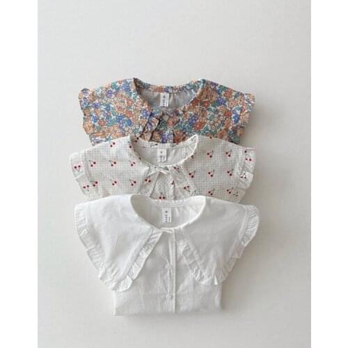 2021 new style girls floral shirt fashion spring cotton full sleeve girls blouse 1-6 years YE154