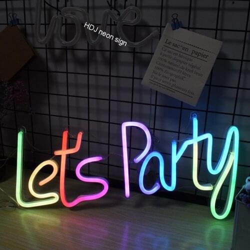 Lets Party Custom LED Neon Signs Wall Decor For Room Bar Store Party Club Hotel Apartment Crafts Neon Light