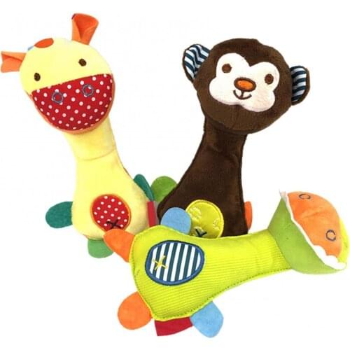 Pet Bite Resistant Cartoon Monkey Deer Dinosaur Dolls Toy Plush Vocal Dog Rattle juguetes para perro