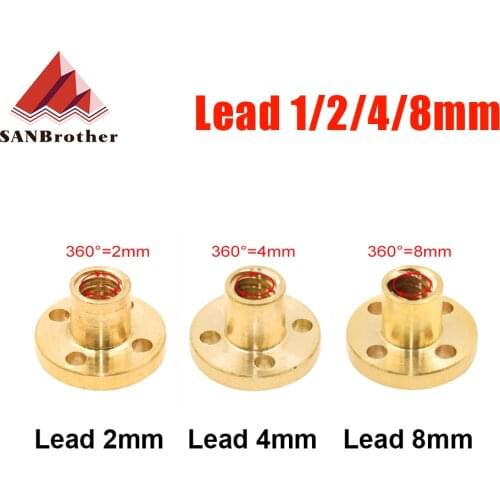 1Pc 3D Printer M8 TR8 - 8mm 4mm 2mmTrapezoidal Screw for Supporting All the Copper Nut Stepper Motor Guide screw for Lead Screw