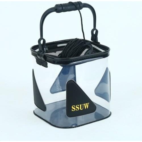 10/12L Waterproof Water Bag Fishing Foldable Transparent Bucket Portable Bucket Water Storage Bag, Fishing Equipment