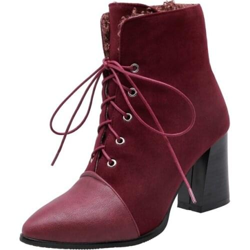 Big Size boots women shoes ankle boots for women ladies boots shoes woman winter Bow tie solid color