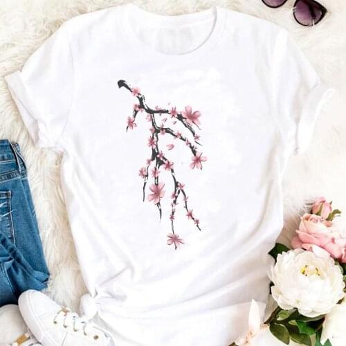 Female Tshirts Fashion Clothes Graphic T Top Lady Print Tee T-Shirt Women Summer Flower Aesthetic Cute 2021 Clothing Cartoon