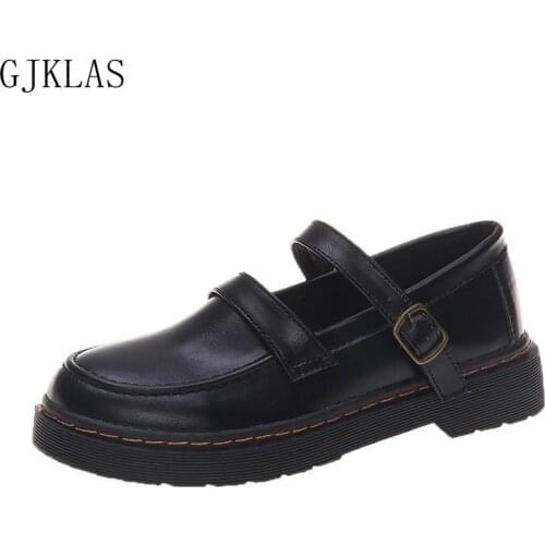 Spring Female British Style New Thick-soled College Style Casual Woman Loafers Fashion Girls Shoes Mary Janes Leather Flat Shoes