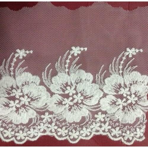 14cm high quality soft net and pure cotton embroidery lace trimming, skirt trimming decoration accessories