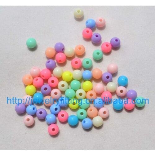 DIY fashion jewelry Accessory Round Shape Acrylic Sugar Bead 6MM New Style Mix Color Bracelet Making Department Mix Color 200pcs