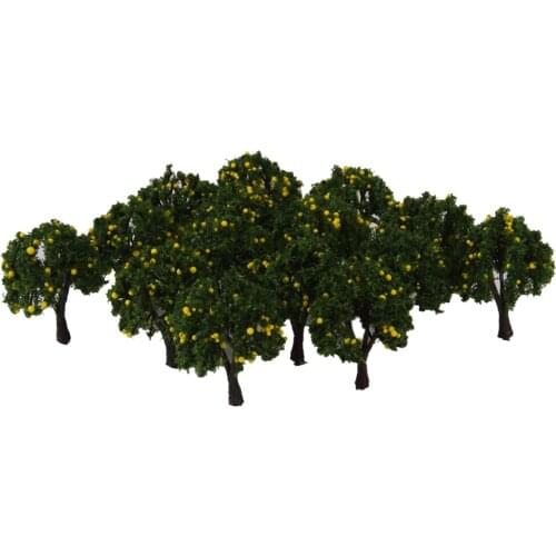 20pcs Model Train Yellow Fruit Trees Garden Street Layout Scale 1/300 4CM