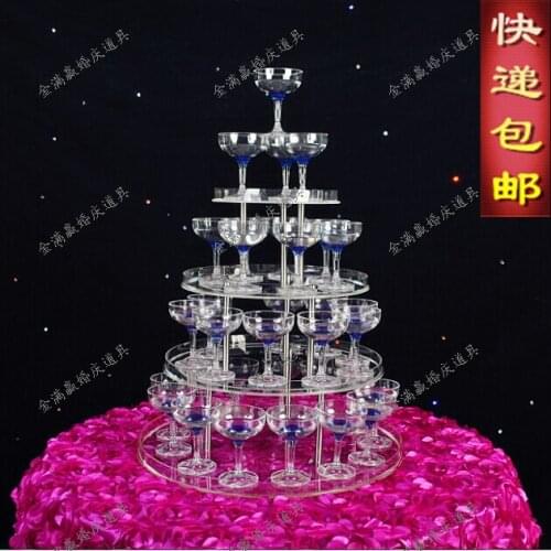4 tier Wedding champagne tower wedding Supply props aryclic clear 4 layers Acrylic Goblet wine tower champagne tower