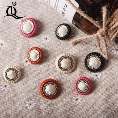 5pcs 1.9-2.3cm Shell shape British style metal buttons coat jacket buttoned snap fastener Plating metal snap Sewing Supplies F1