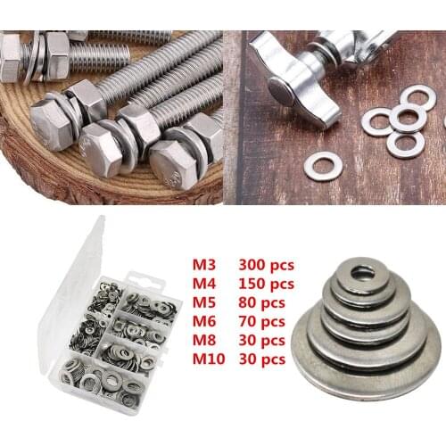 660Pcs Stainless Steel Sealing Solid Gasket Washer for Boat Crush Flat Seal Ring Tool Hardware Accessories Repair Seal Ring Set