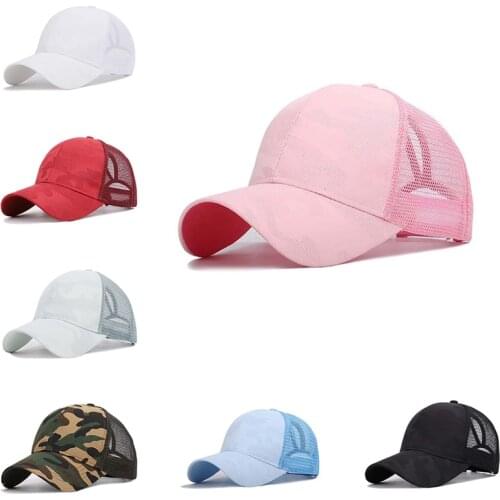 New Ponytail Baseball Cap Hot Women Girl Adjustable Breathable Summer Solid Cotton Tennis Hats Casual Sport Caps Fast Shipping