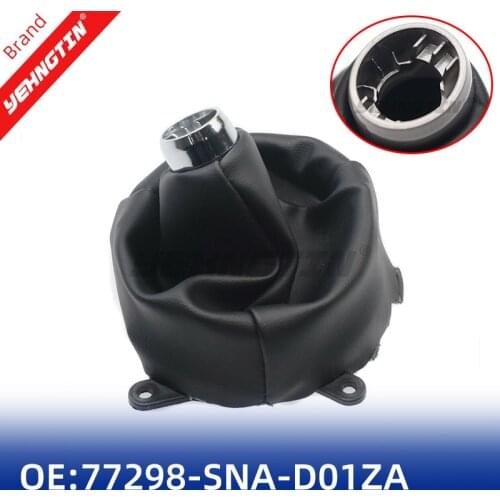 77298-SNA-D01ZA Car Gear Gaiter Shift Shifter Boot Manual PU Leather For Honda Civic 2006-2011 Black Shift Boot