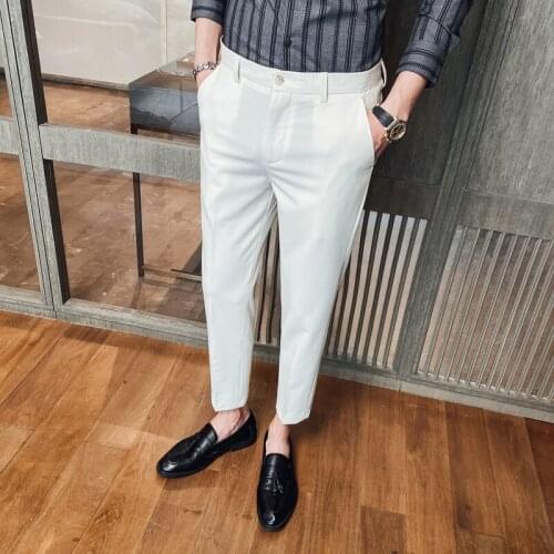 Business menswear pants, formal solid color office wear, informal tights, wedding pants, spring 2021