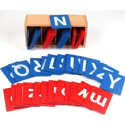 Wooden Montessori Toys Baby Sand Paper Alphabet Box Language Educational Baby Learning Toys juguetes brinquedos ME2265H