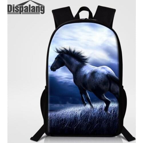 Dispalang School Bags for Teenagers Girl Schoolbag Women Men Travel Bags Horse Animal Printing School Backpack Rucksack Bagpack