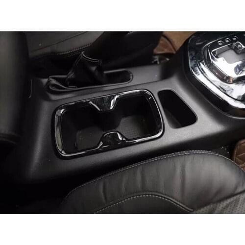 For Nissan Terra 2018 1PC Wood ABS Chrome Car Interior Front Water Cup Decorative Frame Cover Trim Car Styling