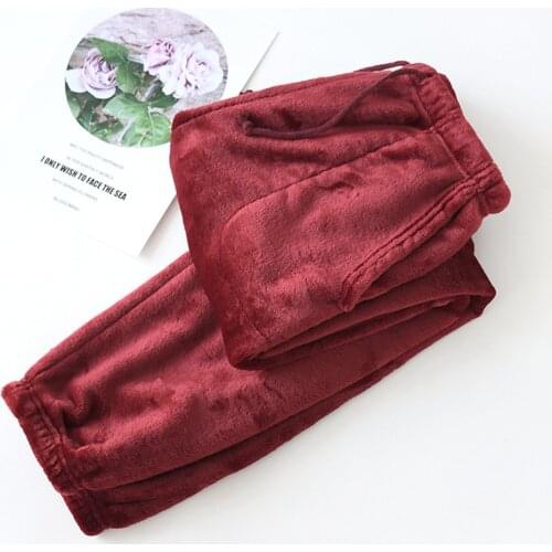 Fdfklak Flannel Winter Pajama Pants Women Long Warm Sleepwear Pants Female Casual Homewear Comfort L-3XL Large Size Nightwear