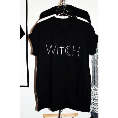Cute Women Fashion Slogan Unisex Tees Cross Moon Graphic Gift for Her Grunge Top T Shirts Halloween Witch T-shirt Funny