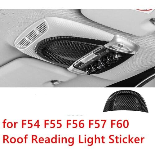 Carbon Fiber Glossy Black Roof Reading Light Stickers Cover for BMW Mini Cooper F54 F55 F56 F60