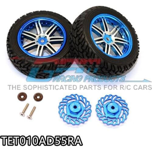 GPM ALUMINUM REAR BRAKE DISK +5.5MM THICK + WHEELS & TIRES For TRAXXAS Latrax Teton RC Upgrade